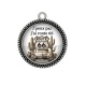 Pendentif Cabochon Argent - j'peux pas j'ai route 66