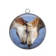 Pendentif Cabochon Argent - cheval