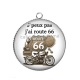 Pendentif Cabochon Argent - j'peux pas j'ai route 66