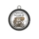Pendentif Cabochon Argent - j'peux pas j'ai route 66