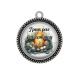 Pendentif Cabochon Argent - j'peux pas j'ai camping