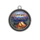 Pendentif Cabochon Argent - j'peux pas j'ai camping