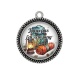 Pendentif Cabochon Argent - j'peux pas j'ai camping