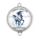 Connecteur Cabochon Argent - j'peux pas j'ai équitation