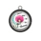 Pendentif Cabochon Argent - j'peux pas j'ai flemme