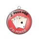 Pendentif Cabochon Argent - cabochon j'peux pas j'ai poker