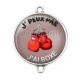 Connecteur Cabochon Argent - j'peux pas j'ai boxe
