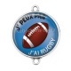 Connecteur Cabochon Argent - j'peux pas j'ai rugby