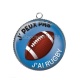 Pendentif Cabochon Argent - j'peux pas j'ai rugby
