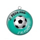 Pendentif Cabochon Argent - j'peux pas j'ai foot
