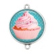 Connecteur Cabochon Argent - cup cake