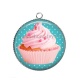 Pendentif Cabochon Argent - cup cake
