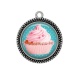 Pendentif Cabochon Argent - cup cake