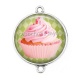 Connecteur Cabochon Argent - cup cake