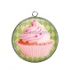Pendentif Cabochon Argent - cup cake