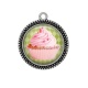 Pendentif Cabochon Argent - cup cake