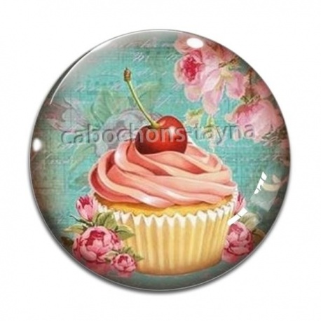 Cabochon Verre - cup cake