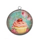 Pendentif Cabochon Argent - cup cake