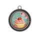 Pendentif Cabochon Argent - cup cake