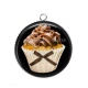 Pendentif Cabochon Argent - gâteau