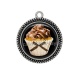 Pendentif Cabochon Argent - gâteau