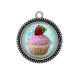 Pendentif Cabochon Argent - gâteau