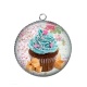 Pendentif Cabochon Argent - cup cake