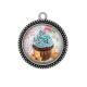 Pendentif Cabochon Argent - cup cake