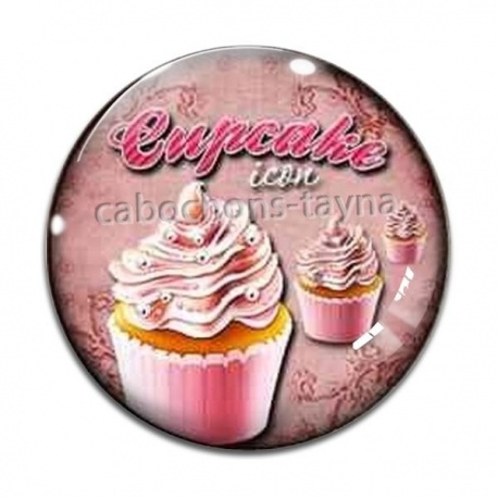 Cabochon Verre - cup cake