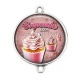 Connecteur Cabochon Argent - cup cake