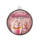 Pendentif Cabochon Argent - cup cake