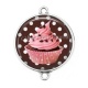 Connecteur Cabochon Argent - cup cake