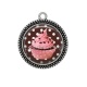 Pendentif Cabochon Argent - cup cake