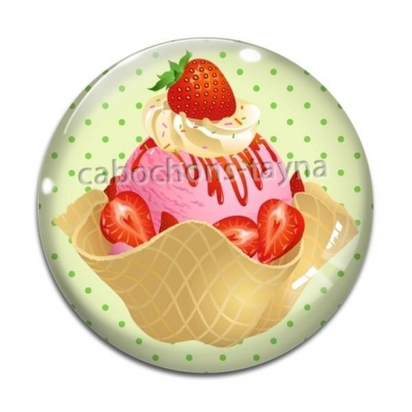 Cabochon Verre - glace