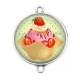 Connecteur Cabochon Argent - glace