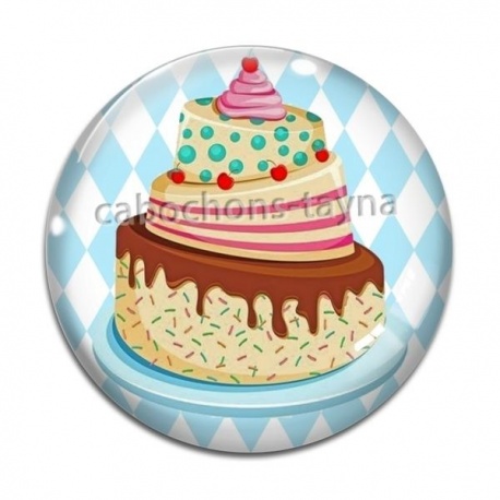 Cabochon Verre - gâteau