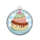 Pendentif Cabochon Argent - gâteau