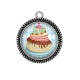 Pendentif Cabochon Argent - gâteau