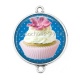 Connecteur Cabochon Argent - cup cake
