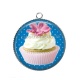 Pendentif Cabochon Argent - cup cake