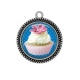 Pendentif Cabochon Argent - cup cake