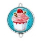Connecteur Cabochon Argent - glace