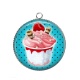 Pendentif Cabochon Argent - glace