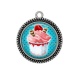 Pendentif Cabochon Argent - glace