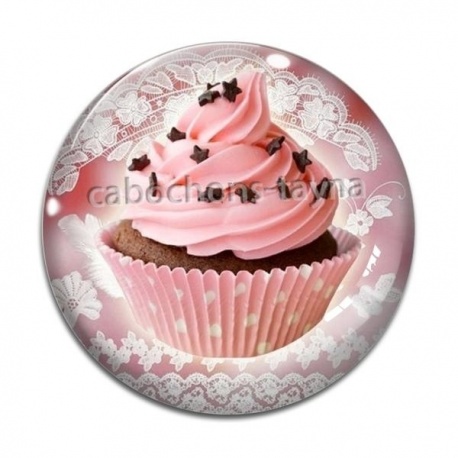Cabochon Verre - cup cake