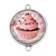 Connecteur Cabochon Argent - cup cake