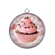 Pendentif Cabochon Argent - cup cake