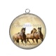 Pendentif Cabochon Argent - cheval