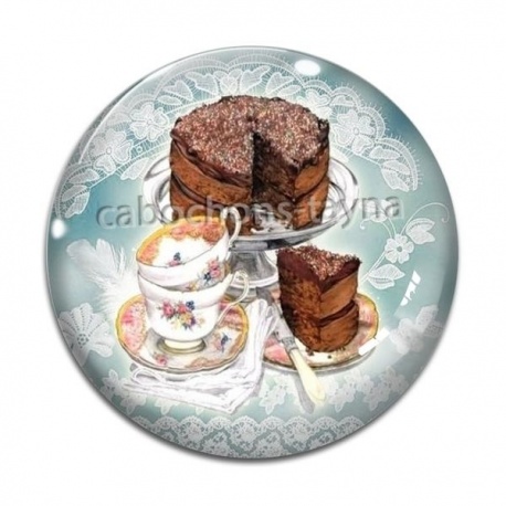 Cabochon Verre - gâteau
