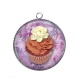Pendentif Cabochon Argent - gâteau